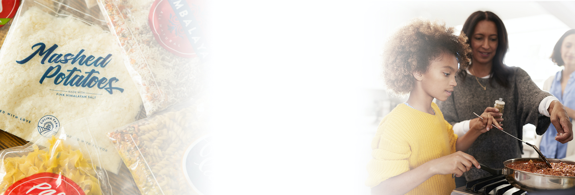 picute of a mother and her children cooking food.